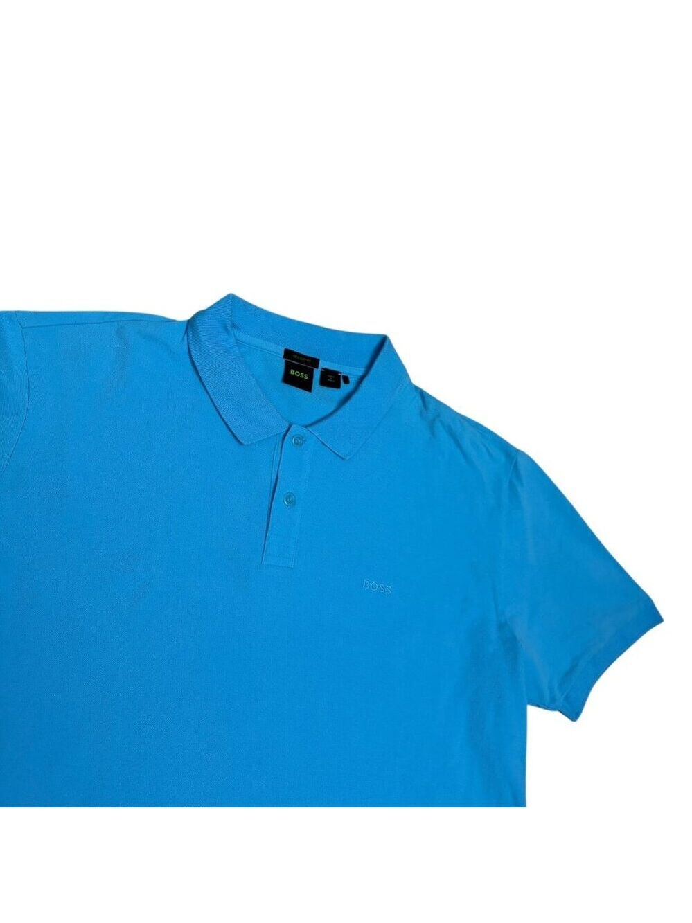 BOSS Luxury Designer Blue Golf Business Casual Polo Tee Shirt Mens 2XL